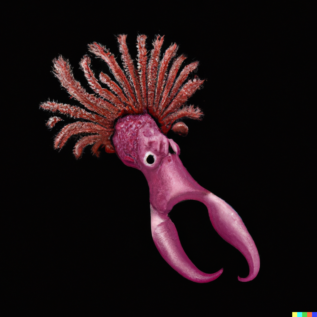 pink squid looking creature