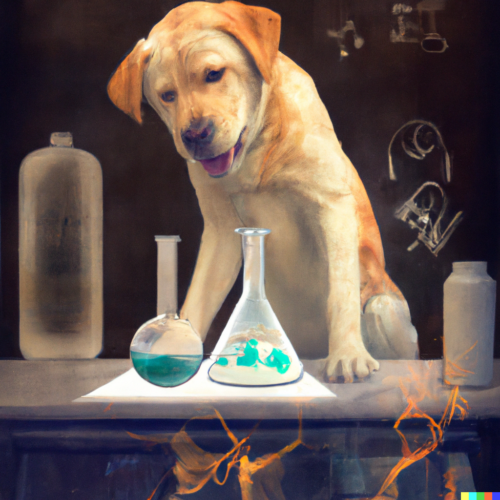 a labrador retriever in the lab